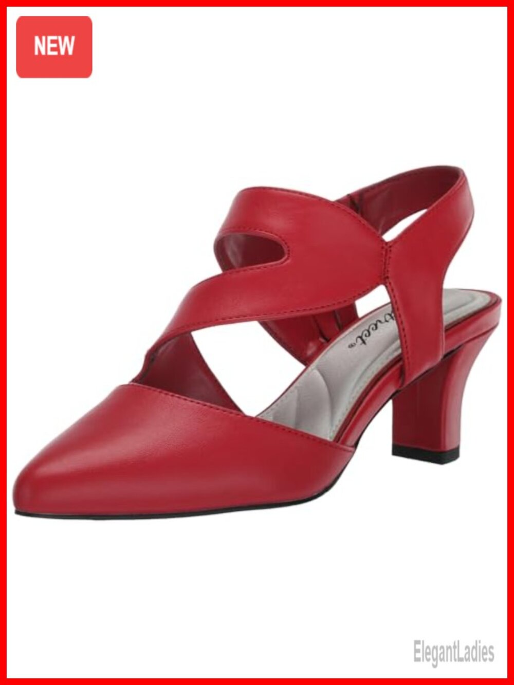 Faux Leather Slingback Almond Toe Dress Pumps Zip Closure 2 Inch Heel